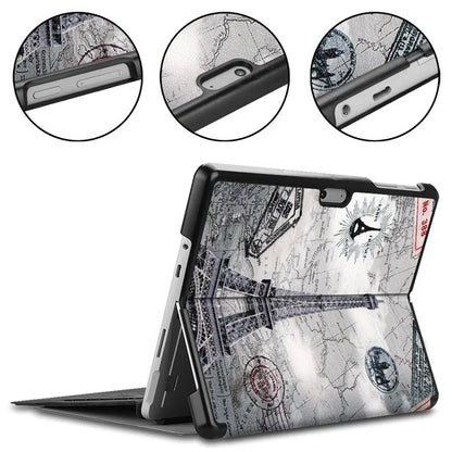 For Microsoft Surface Go 4 Case PU Leather Flip Stand Pattern Printing Design Protective Cover