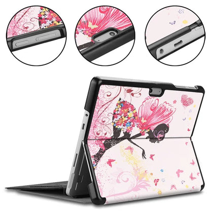 For Microsoft Surface Go 4 Case PU Leather Flip Stand Pattern Printing Design Protective Cover