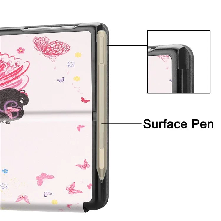 For Microsoft Surface Go 4 Case PU Leather Flip Stand Pattern Printing Design Protective Cover
