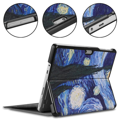For Microsoft Surface Go 4 Case PU Leather Flip Stand Pattern Printing Design Protective Cover
