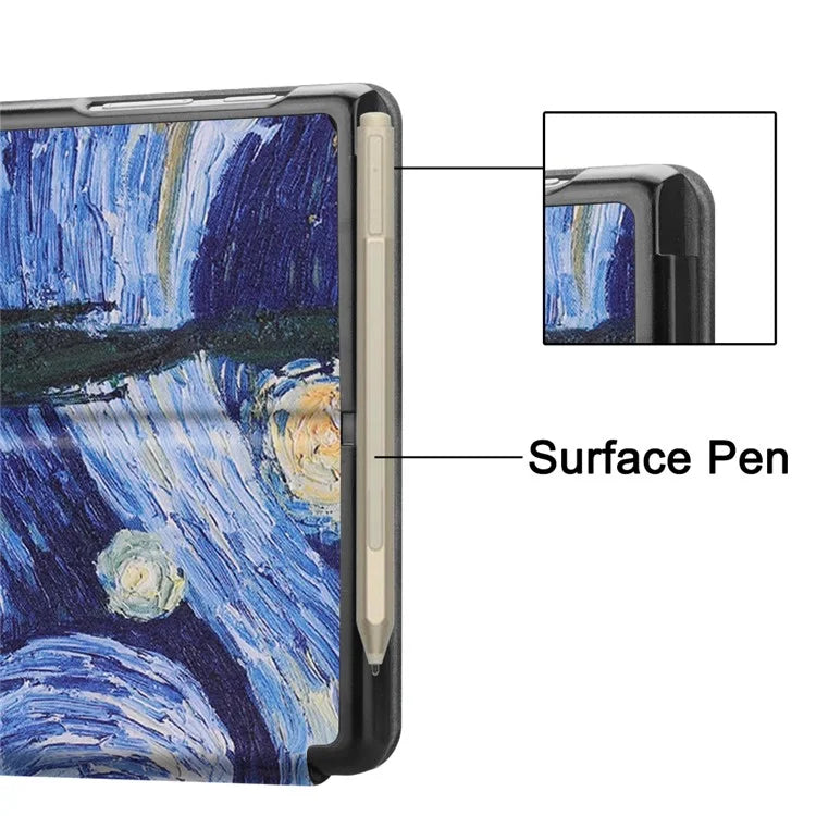 For Microsoft Surface Go 4 Case PU Leather Flip Stand Pattern Printing Design Protective Cover