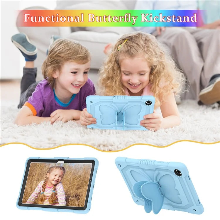For Samsung Galaxy Tab A9+ Tablet Case Soft Silicone + PC Kickstand Butterfly Shape Cover