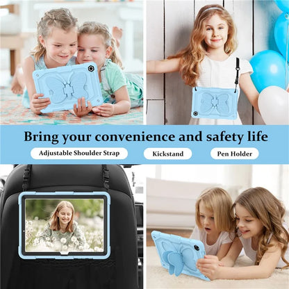 For Samsung Galaxy Tab A9+ Tablet Case Soft Silicone + PC Kickstand Butterfly Shape Cover