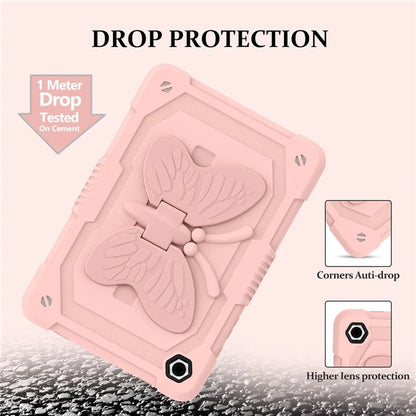 For Samsung Galaxy Tab A9+ Tablet Case Soft Silicone + PC Kickstand Butterfly Shape Cover