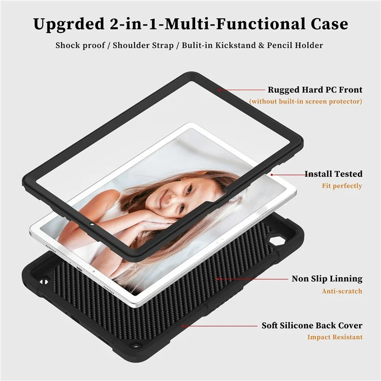 For Samsung Galaxy Tab A9+ Tablet Case Soft Silicone + PC Kickstand Butterfly Shape Cover