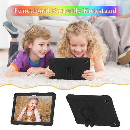 For Samsung Galaxy Tab A9+ Tablet Case Soft Silicone + PC Kickstand Butterfly Shape Cover