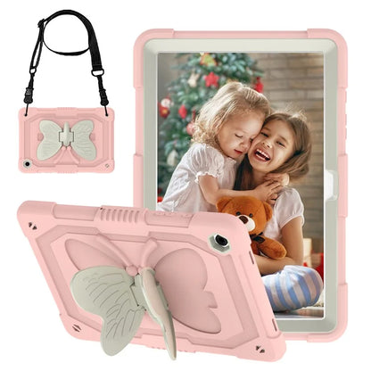 For Samsung Galaxy Tab A9+ Tablet Case Soft Silicone + PC Kickstand Butterfly Shape Cover