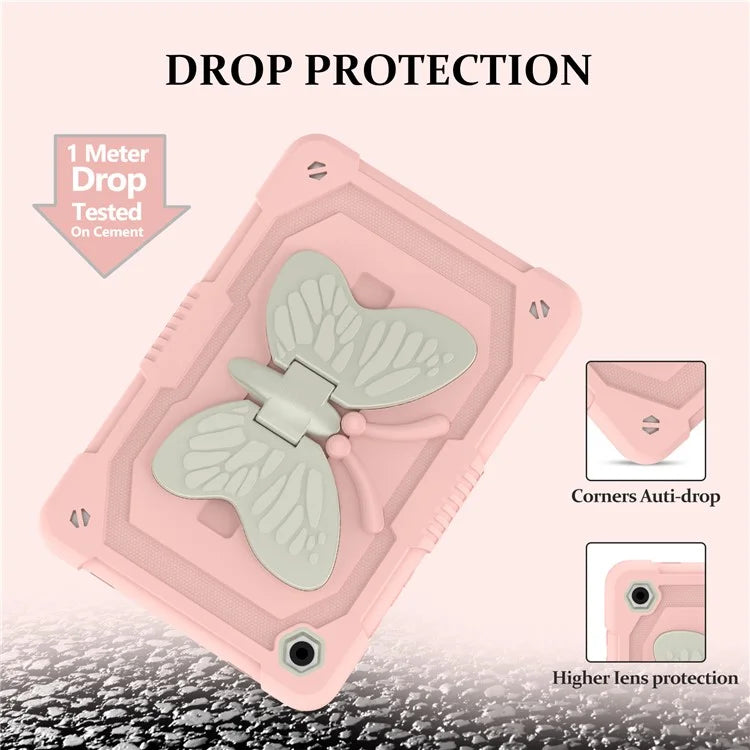 For Samsung Galaxy Tab A9+ Tablet Case Soft Silicone + PC Kickstand Butterfly Shape Cover