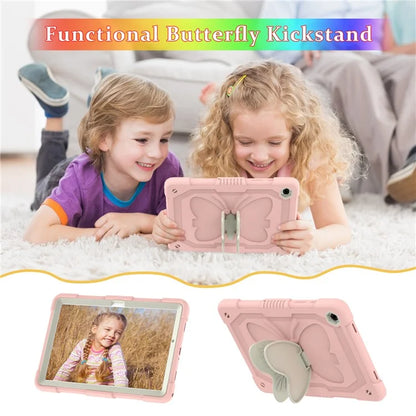 For Samsung Galaxy Tab A9+ Tablet Case Soft Silicone + PC Kickstand Butterfly Shape Cover
