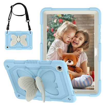 For Samsung Galaxy Tab A9+ Tablet Case Soft Silicone + PC Kickstand Butterfly Shape Cover