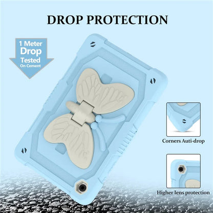 For Samsung Galaxy Tab A9+ Tablet Case Soft Silicone + PC Kickstand Butterfly Shape Cover