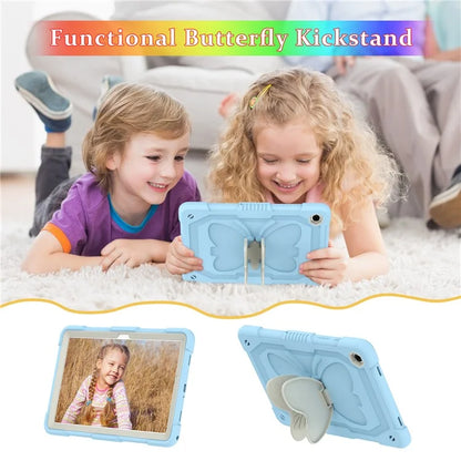 For Samsung Galaxy Tab A9+ Tablet Case Soft Silicone + PC Kickstand Butterfly Shape Cover