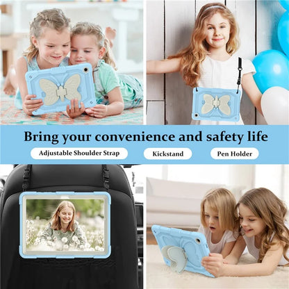 For Samsung Galaxy Tab A9+ Tablet Case Soft Silicone + PC Kickstand Butterfly Shape Cover