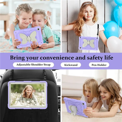 For Samsung Galaxy Tab A9+ Tablet Case Soft Silicone + PC Kickstand Butterfly Shape Cover