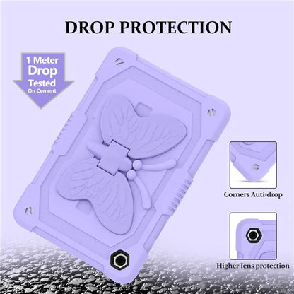 For Samsung Galaxy Tab A9+ Tablet Case Soft Silicone + PC Kickstand Butterfly Shape Cover