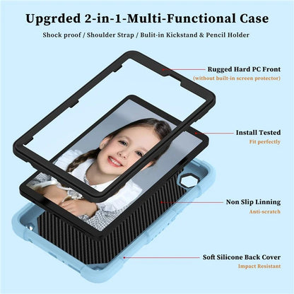 For Samsung Galaxy Tab A9  Tablet Case Butterfly Shape Silicone + PC Protective Cover with Shoulder Strap