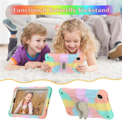 For Samsung Galaxy Tab A9 Tablet Case Silicone + PC Anti-scratch Kickstand Cover with Shoulder Strap
