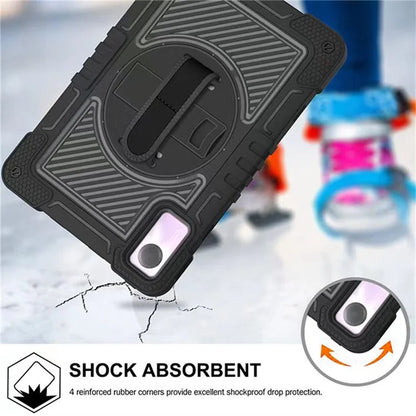 For Xiaomi Redmi Pad SE Kickstand Cover Wrist Strap Protective Silicone+PC Tablet Case with Shoulder Strap