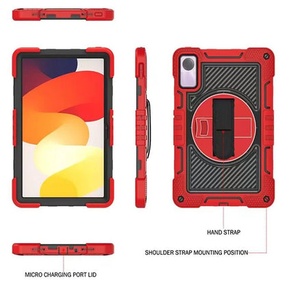 For Xiaomi Redmi Pad SE Kickstand Cover Wrist Strap Protective Silicone+PC Tablet Case with Shoulder Strap
