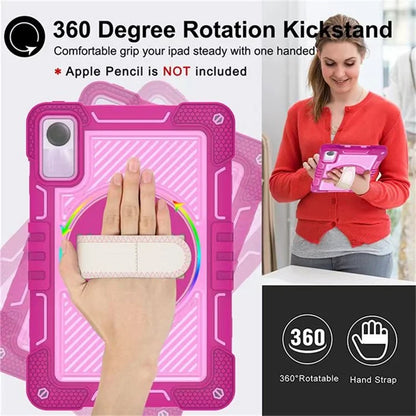 For Xiaomi Redmi Pad SE Kickstand Cover Wrist Strap Protective Silicone+PC Tablet Case with Shoulder Strap