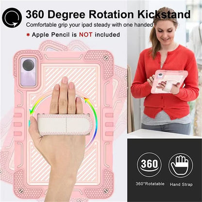 For Xiaomi Redmi Pad SE Kickstand Cover Wrist Strap Protective Silicone+PC Tablet Case with Shoulder Strap