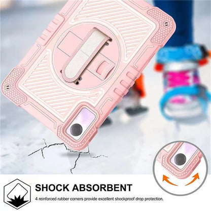 For Xiaomi Redmi Pad SE Kickstand Cover Wrist Strap Protective Silicone+PC Tablet Case with Shoulder Strap