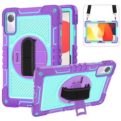 For Xiaomi Redmi Pad SE Kickstand Cover Wrist Strap Protective Silicone+PC Tablet Case with Shoulder Strap