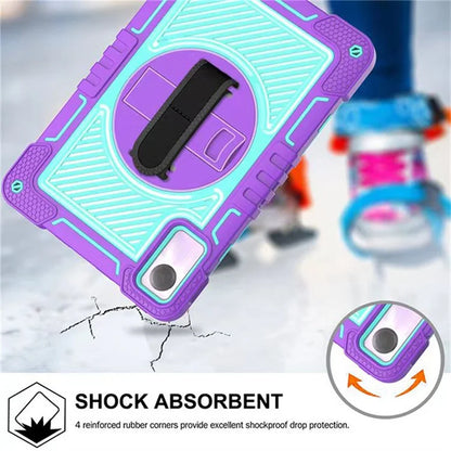 For Xiaomi Redmi Pad SE Kickstand Cover Wrist Strap Protective Silicone+PC Tablet Case with Shoulder Strap