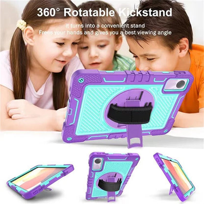 For Xiaomi Redmi Pad SE Kickstand Cover Wrist Strap Protective Silicone+PC Tablet Case with Shoulder Strap
