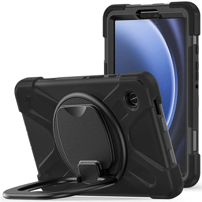 For Samsung Galaxy Tab A9 Case PC+Silicone Hand Grip Rotating Kickstand Tablet Cover