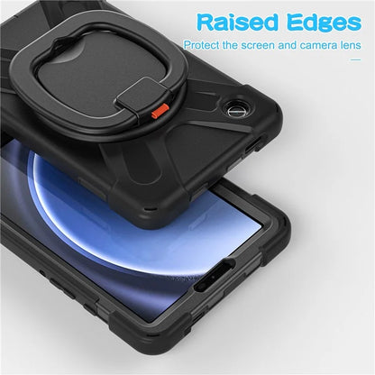 For Samsung Galaxy Tab A9 Case PC+Silicone Hand Grip Rotating Kickstand Tablet Cover