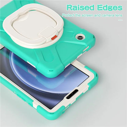 For Samsung Galaxy Tab A9 Case PC+Silicone Hand Grip Rotating Kickstand Tablet Cover