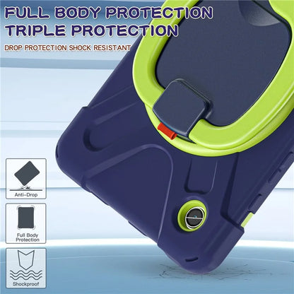 For Samsung Galaxy Tab A9 Case PC+Silicone Hand Grip Rotating Kickstand Tablet Cover