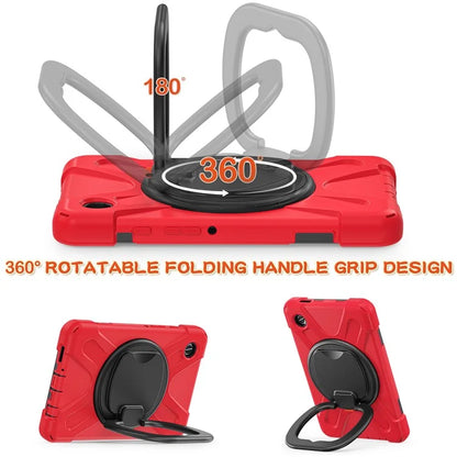 For Samsung Galaxy Tab A9 Case PC+Silicone Hand Grip Rotating Kickstand Tablet Cover