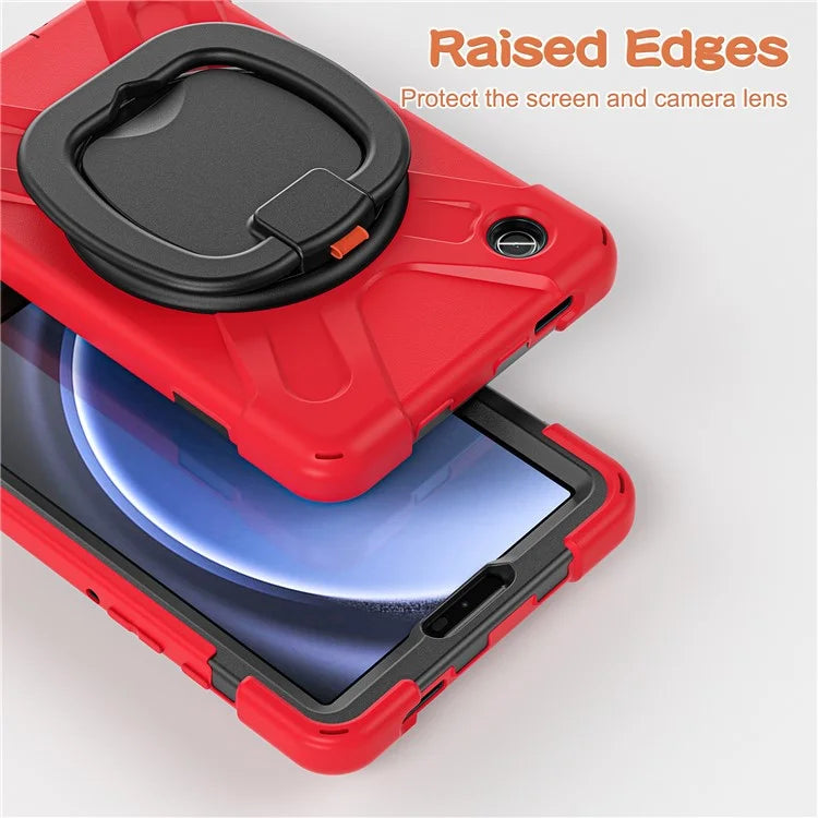 For Samsung Galaxy Tab A9 Case PC+Silicone Hand Grip Rotating Kickstand Tablet Cover