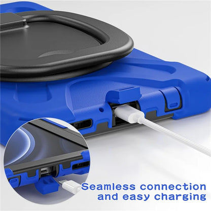 For Samsung Galaxy Tab A9 Case PC+Silicone Hand Grip Rotating Kickstand Tablet Cover