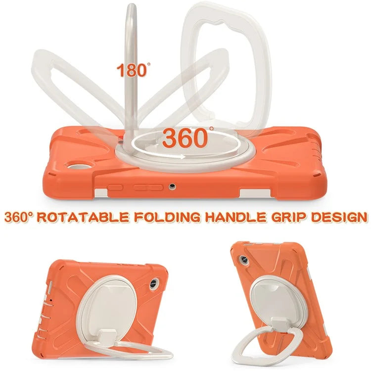 For Samsung Galaxy Tab A9 Case PC+Silicone Hand Grip Rotating Kickstand Tablet Cover