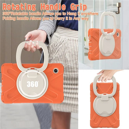 For Samsung Galaxy Tab A9 Case PC+Silicone Hand Grip Rotating Kickstand Tablet Cover