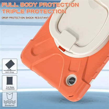 For Samsung Galaxy Tab A9 Case PC+Silicone Hand Grip Rotating Kickstand Tablet Cover