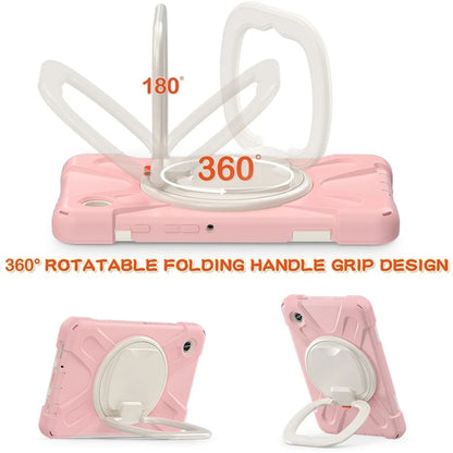 For Samsung Galaxy Tab A9 Case PC+Silicone Hand Grip Rotating Kickstand Tablet Cover