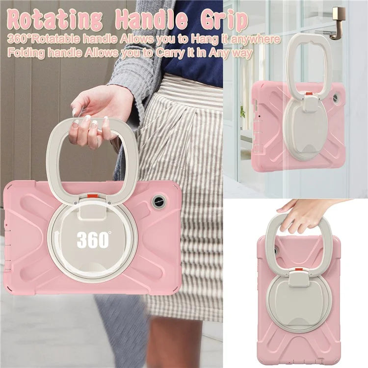 For Samsung Galaxy Tab A9 Case PC+Silicone Hand Grip Rotating Kickstand Tablet Cover