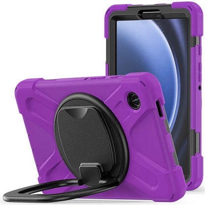 For Samsung Galaxy Tab A9 Case PC+Silicone Hand Grip Rotating Kickstand Tablet Cover