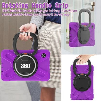 For Samsung Galaxy Tab A9 Case PC+Silicone Hand Grip Rotating Kickstand Tablet Cover