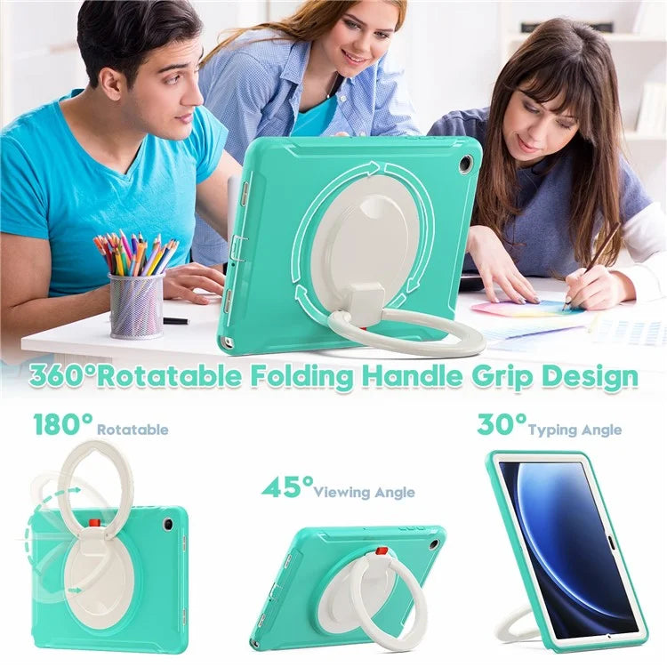 For Samsung Galaxy Tab A9+ Case Rotary Kickstand PC + TPU Tablet Cover