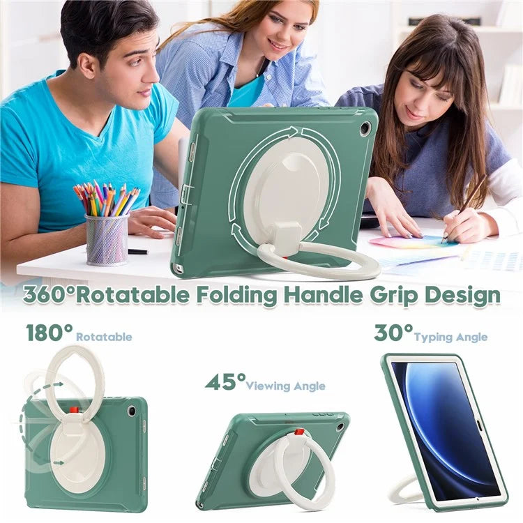 For Samsung Galaxy Tab A9+ Case Rotary Kickstand PC + TPU Tablet Cover