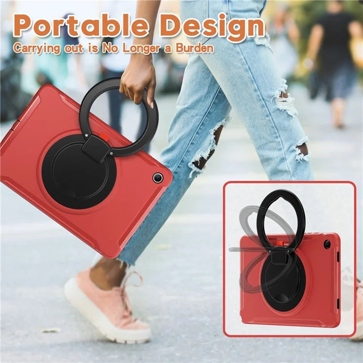 For Samsung Galaxy Tab A9+ Case Rotary Kickstand PC + TPU Tablet Cover