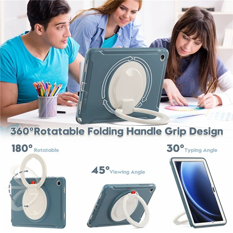For Samsung Galaxy Tab A9+ Case Rotary Kickstand PC + TPU Tablet Cover