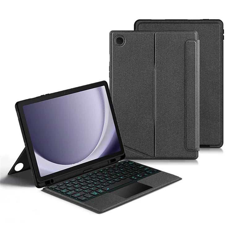 For Samsung Galaxy Tab A9+ Stand Leather Case + Detachable Bluetooth Keyboard with Backlight