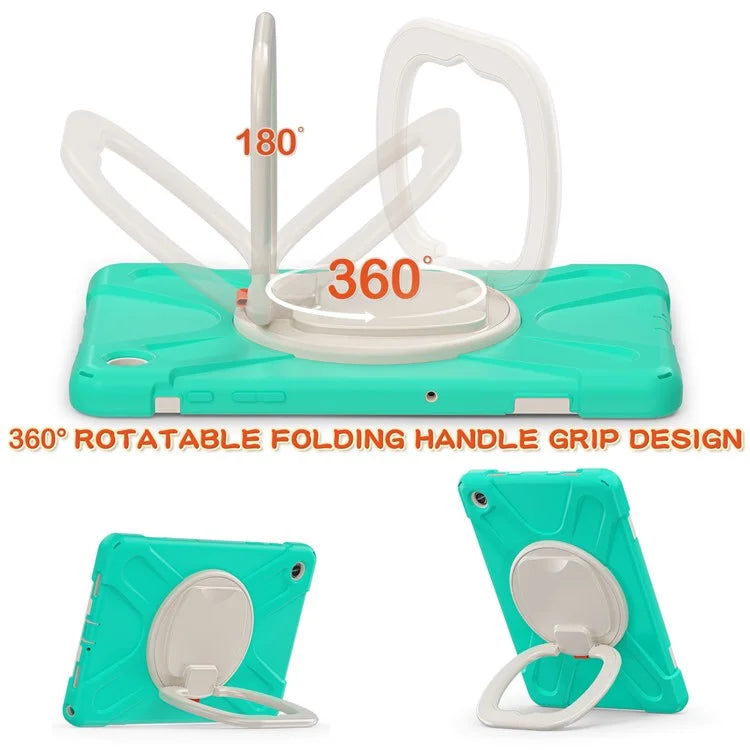 For Samsung Galaxy Tab A9+ Case PC+Silicone Tablet Cover with Rotating Kickstand