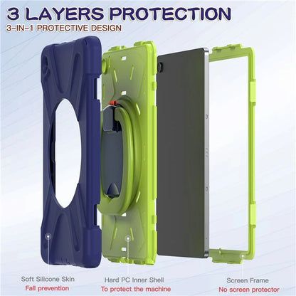 For Samsung Galaxy Tab A9+ Case PC+Silicone Tablet Cover with Rotating Kickstand